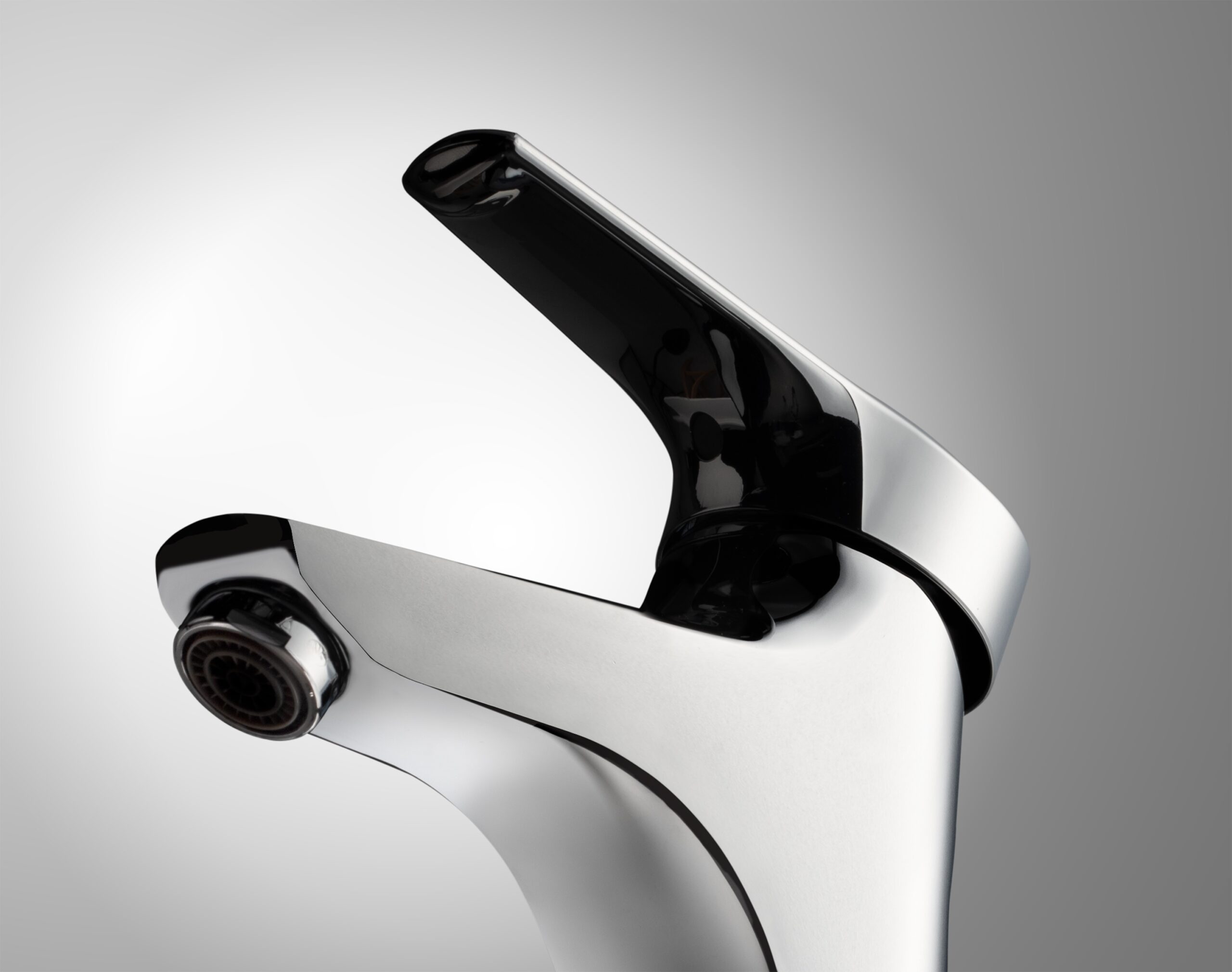 closeup shot of a stainless silver water tap